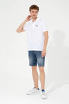 Tricou Polo Alb Cu Model