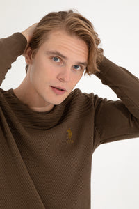 Pulover Bărbat Kaki cu Model