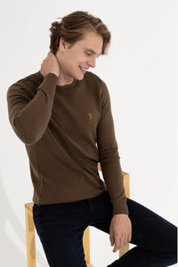 Pulover Bărbat Kaki cu Model