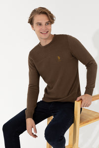 Pulover Bărbat Kaki cu Model