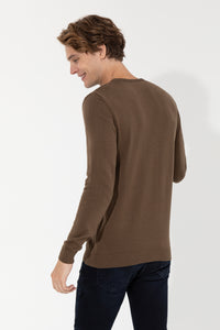 Pulover Bărbat Kaki cu Model