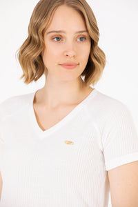 Tricou Slim Fit cu decolteu in V