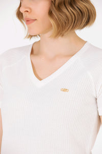 Tricou Slim Fit cu decolteu in V