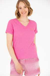 Tricou Slim Fit cu decolteu in V