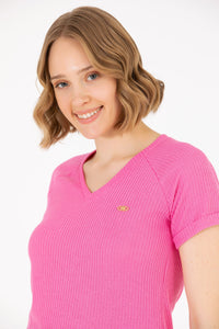 Tricou Slim Fit cu decolteu in V