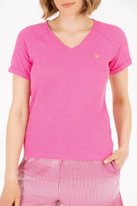 Tricou Slim Fit cu decolteu in V