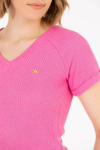 Tricou Slim Fit cu decolteu in V