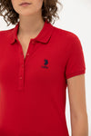 Tricou Polo Slim fit uni din amestec bumbac