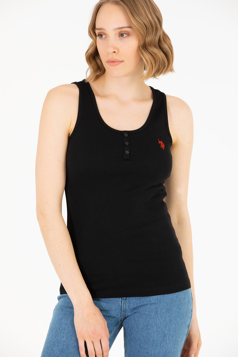 Top Slim fit cu imprimeu logo