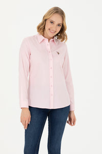  Camasa Dama Roz Pudra Cu Logo 