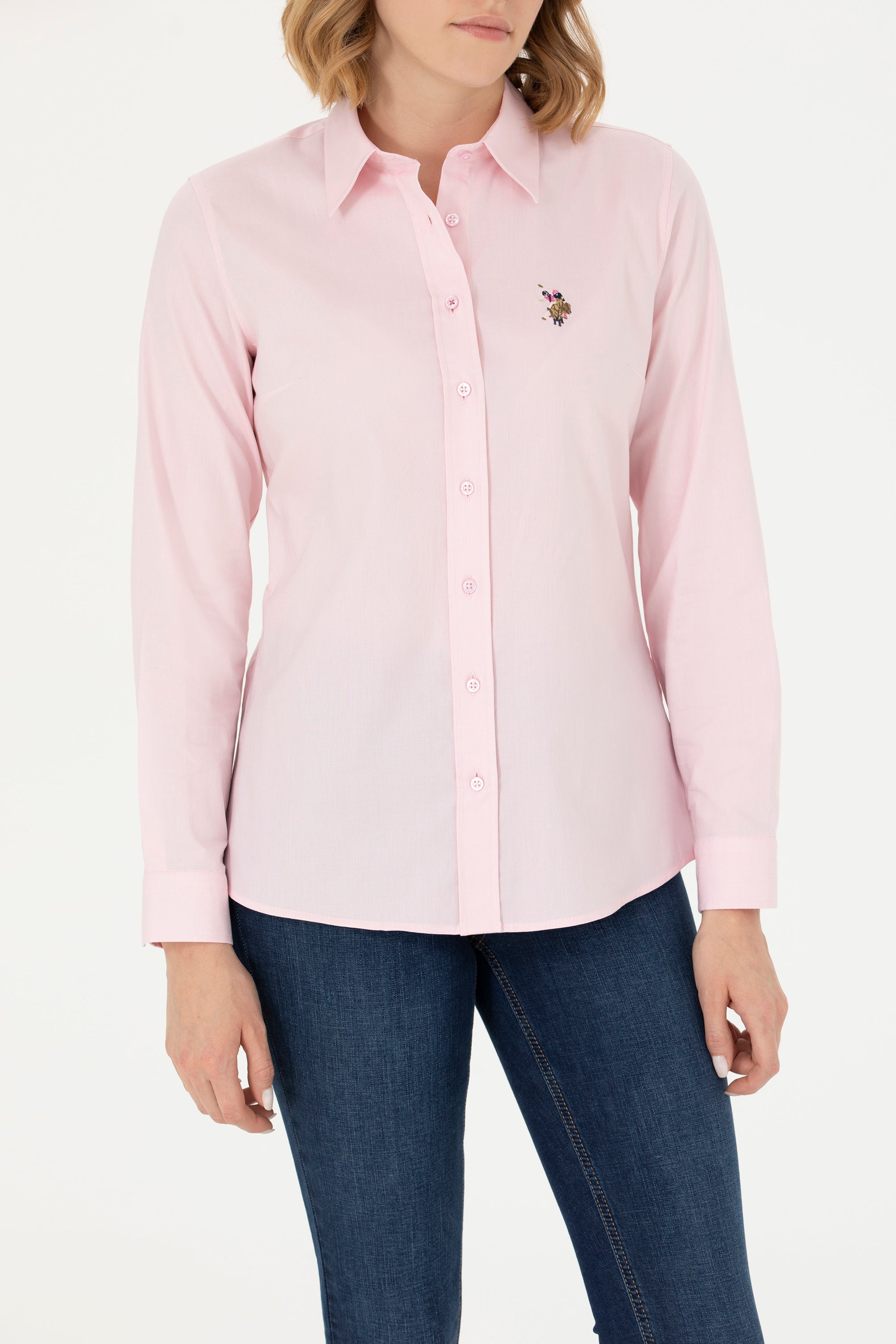  Camasa Dama Roz Pudra Cu Logo 