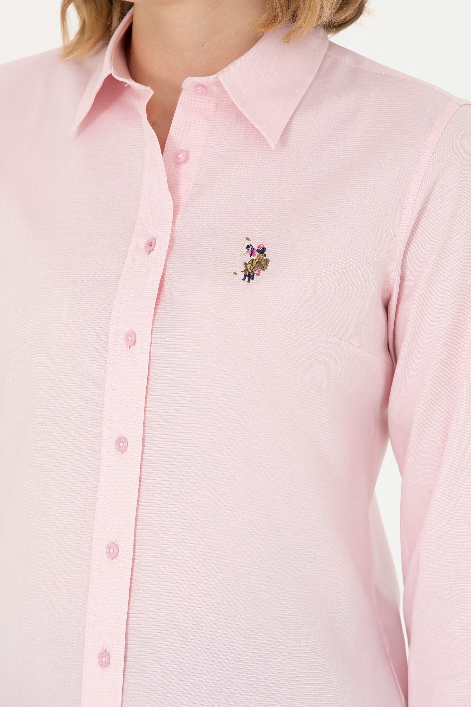  Camasa Dama Roz Pudra Cu Logo 