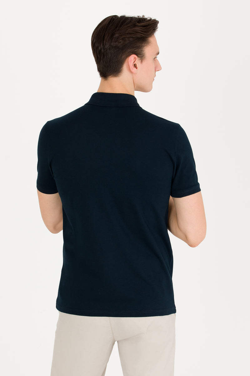 Tricou Polo Slim fit uni de bumbac