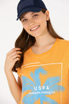 Tricou bumbac cu imprimeu tropical