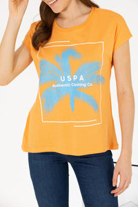 Tricou bumbac cu imprimeu tropical