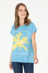 Tricou bumbac cu imprimeu tropical