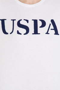 Tricou cu decolteu la baza gâtului cu imprimeu logo