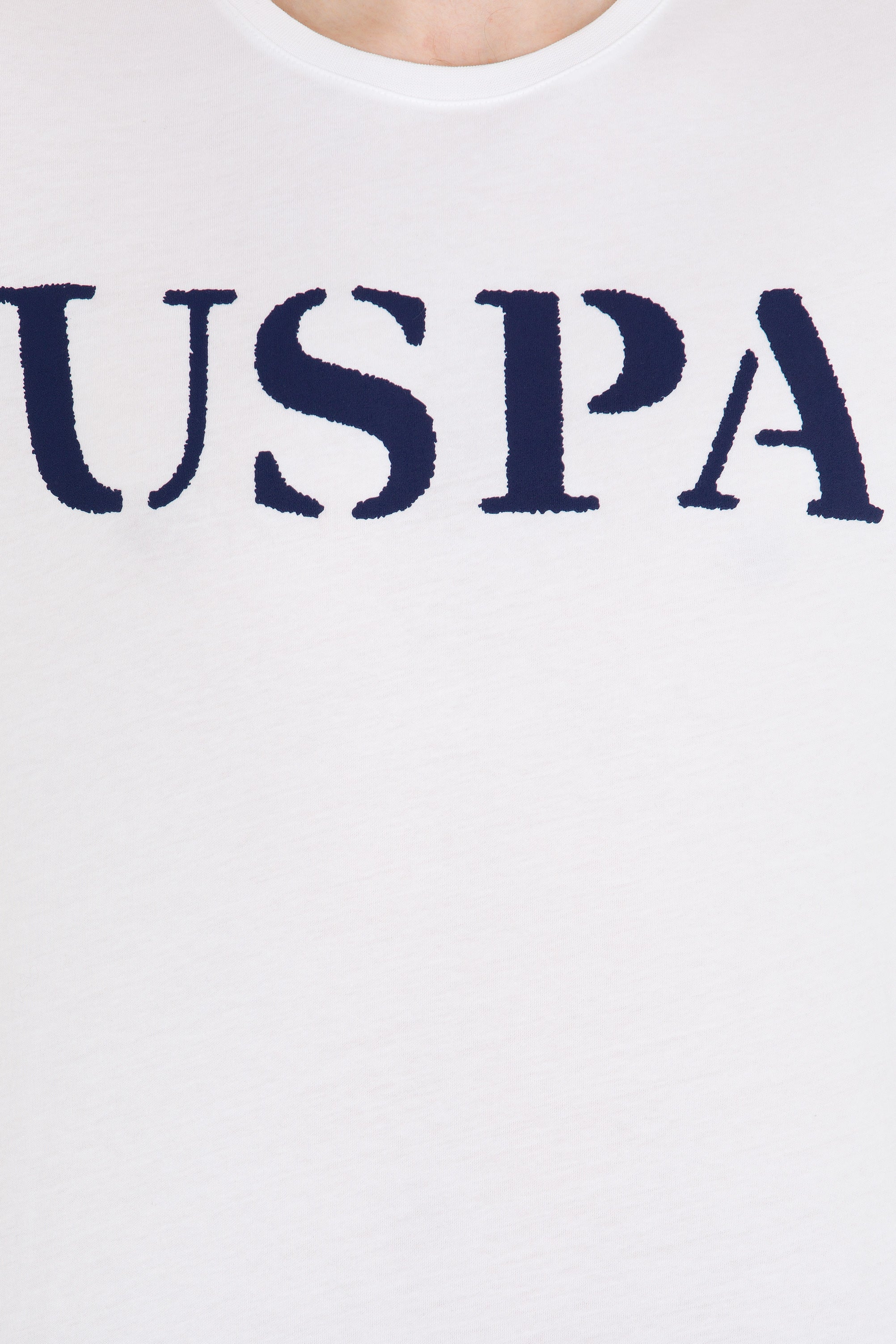 Tricou cu decolteu la baza gâtului cu imprimeu logo