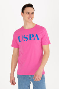 Tricou cu decolteu la baza gâtului cu imprimeu logo