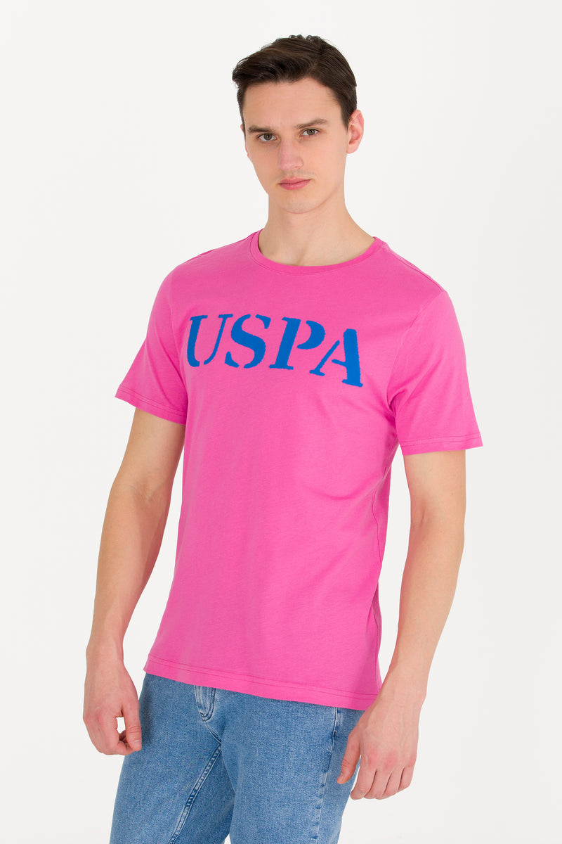 Tricou cu decolteu la baza gâtului cu imprimeu logo