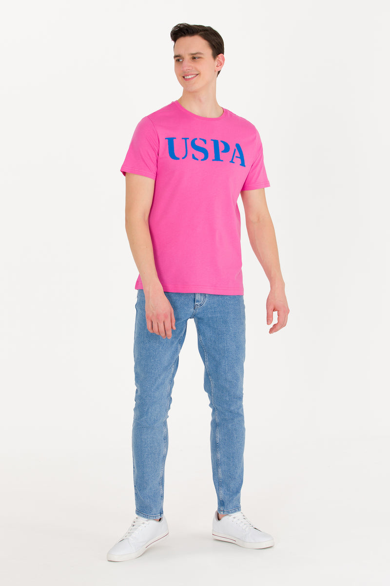 Tricou cu decolteu la baza gâtului cu imprimeu logo