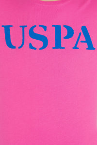 Tricou cu decolteu la baza gâtului cu imprimeu logo