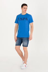 Tricou cu decolteu la baza gâtului cu imprimeu logo