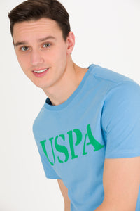 Tricou cu decolteu la baza gâtului cu imprimeu logo