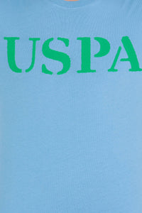 Tricou cu decolteu la baza gâtului cu imprimeu logo