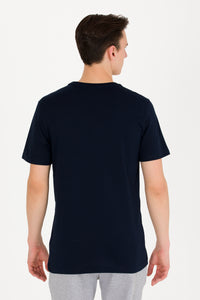 Tricou cu decolteu la baza gâtului cu imprimeu logo