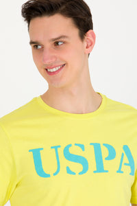 Tricou cu decolteu la baza gâtului cu imprimeu logo