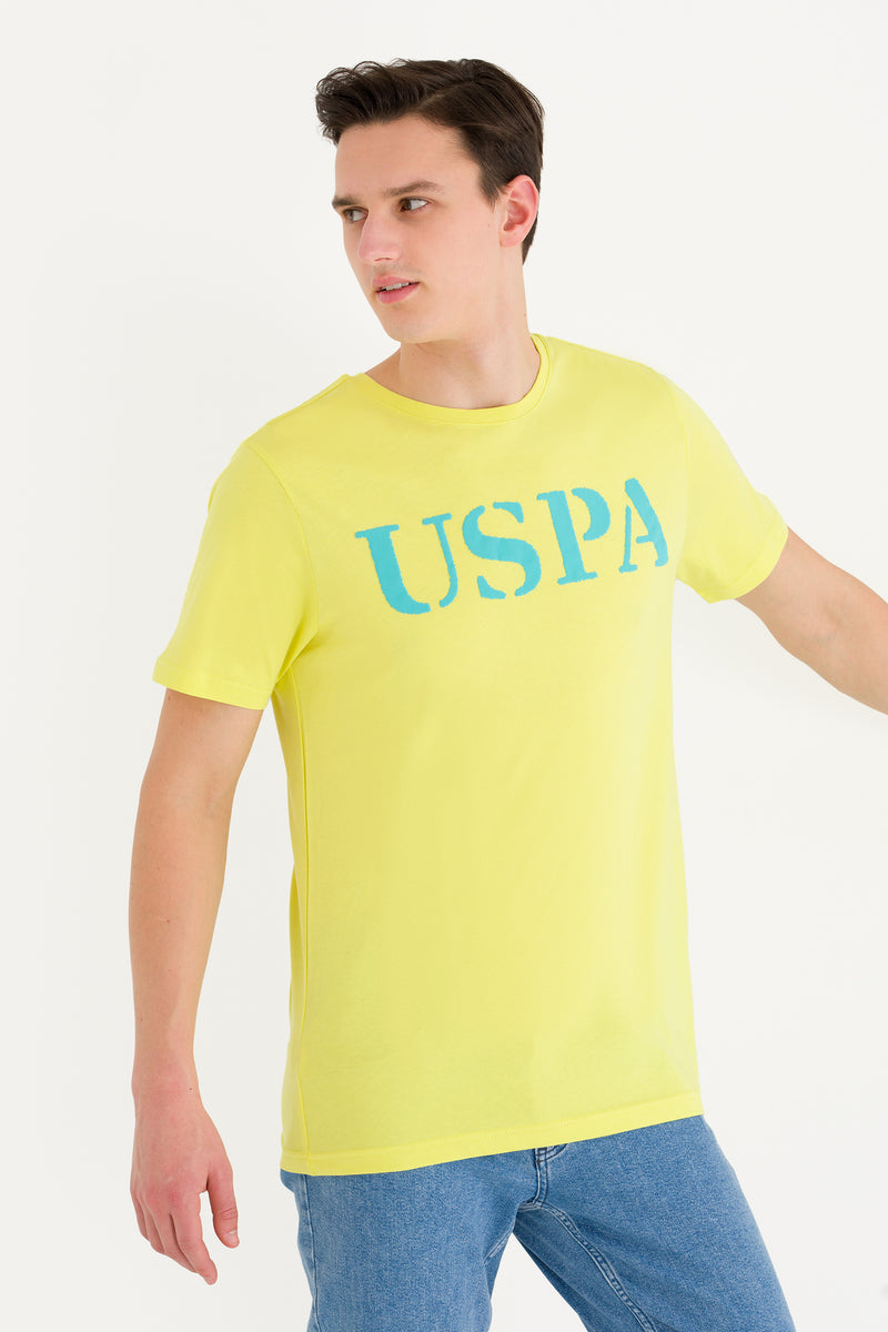 Tricou cu decolteu la baza gâtului cu imprimeu logo