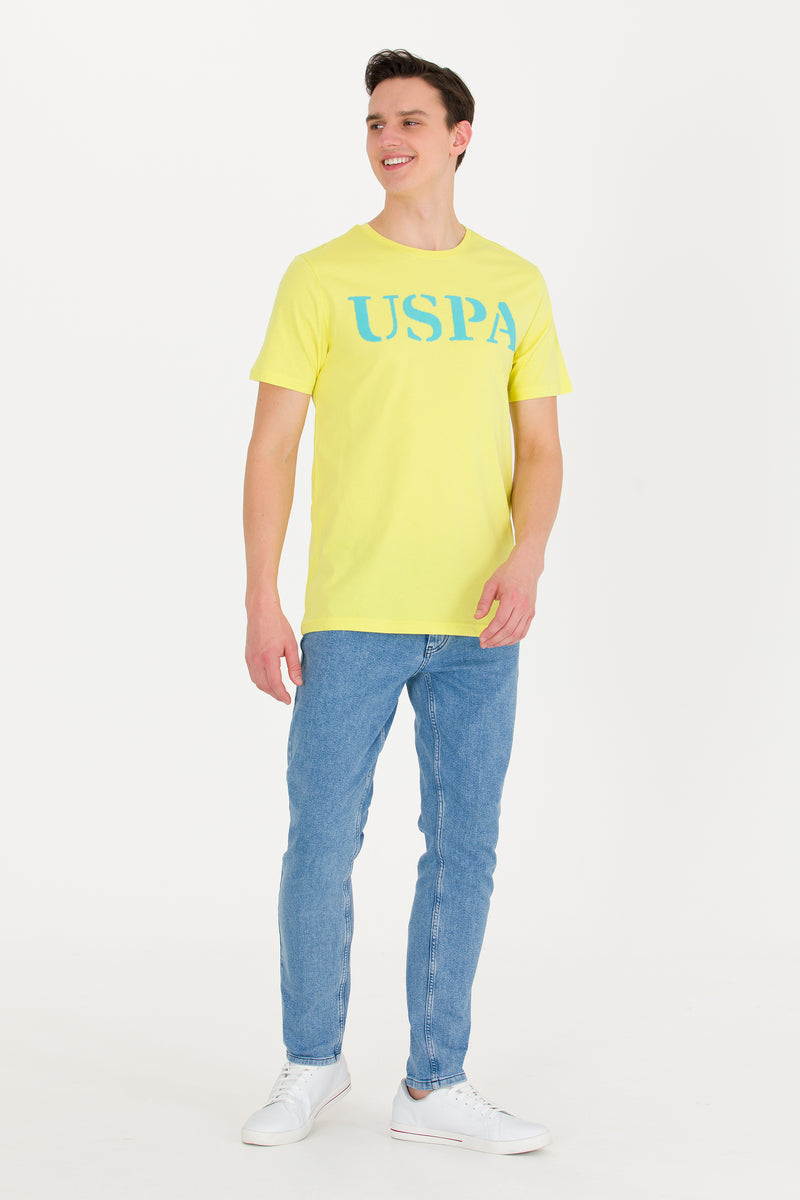 Tricou cu decolteu la baza gâtului cu imprimeu logo