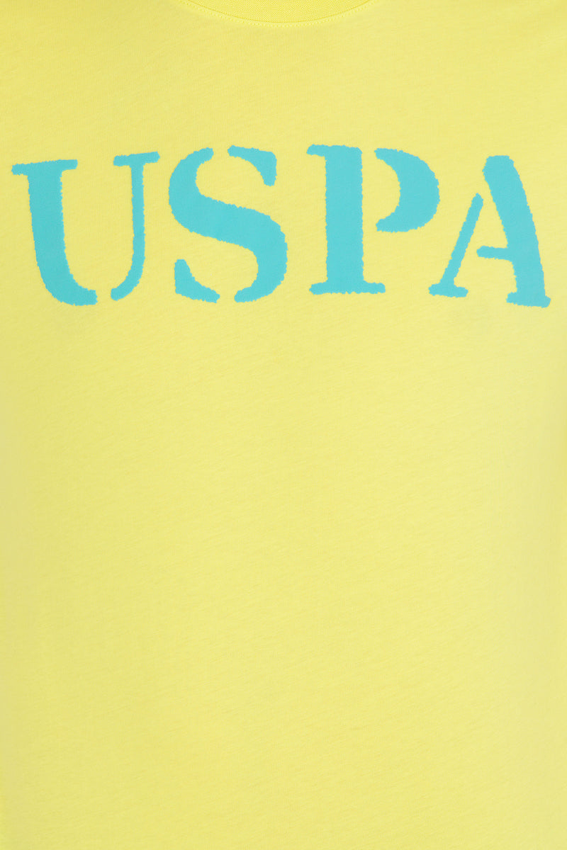 Tricou cu decolteu la baza gâtului cu imprimeu logo