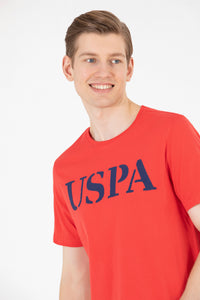 Tricou cu decolteu la baza gâtului cu imprimeu logo