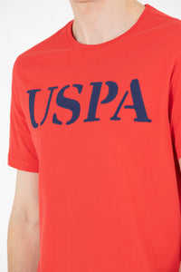 Tricou cu decolteu la baza gâtului cu imprimeu logo