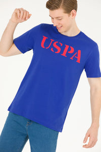 Tricou cu decolteu la baza gâtului cu imprimeu logo