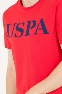 Tricou cu decolteu la baza gâtului cu imprimeu logo