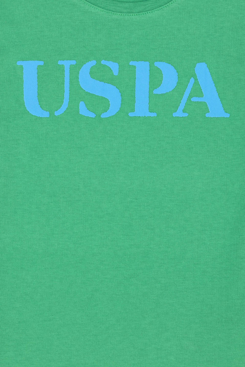 Tricou cu decolteu la baza gâtului cu imprimeu logo