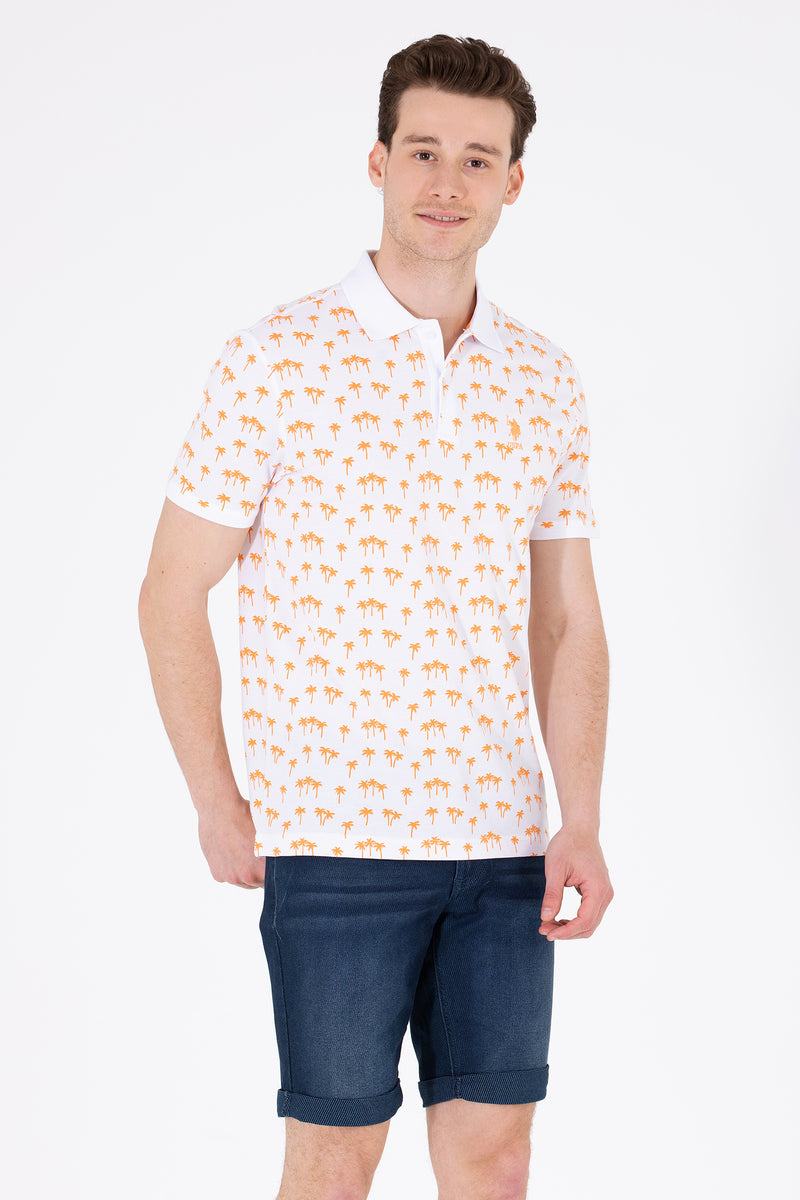 Tricou Polo Regular fit cu model tropical