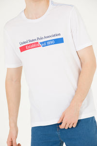 Tricou cu decolteu la baza gâtului cu imprimeu text