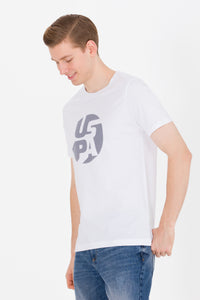 Tricou cu decolteu la baza gâtului cu imprimeu text