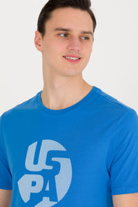 Tricou cu decolteu la baza gâtului cu imprimeu text