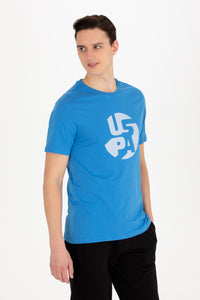 Tricou cu decolteu la baza gâtului cu imprimeu text