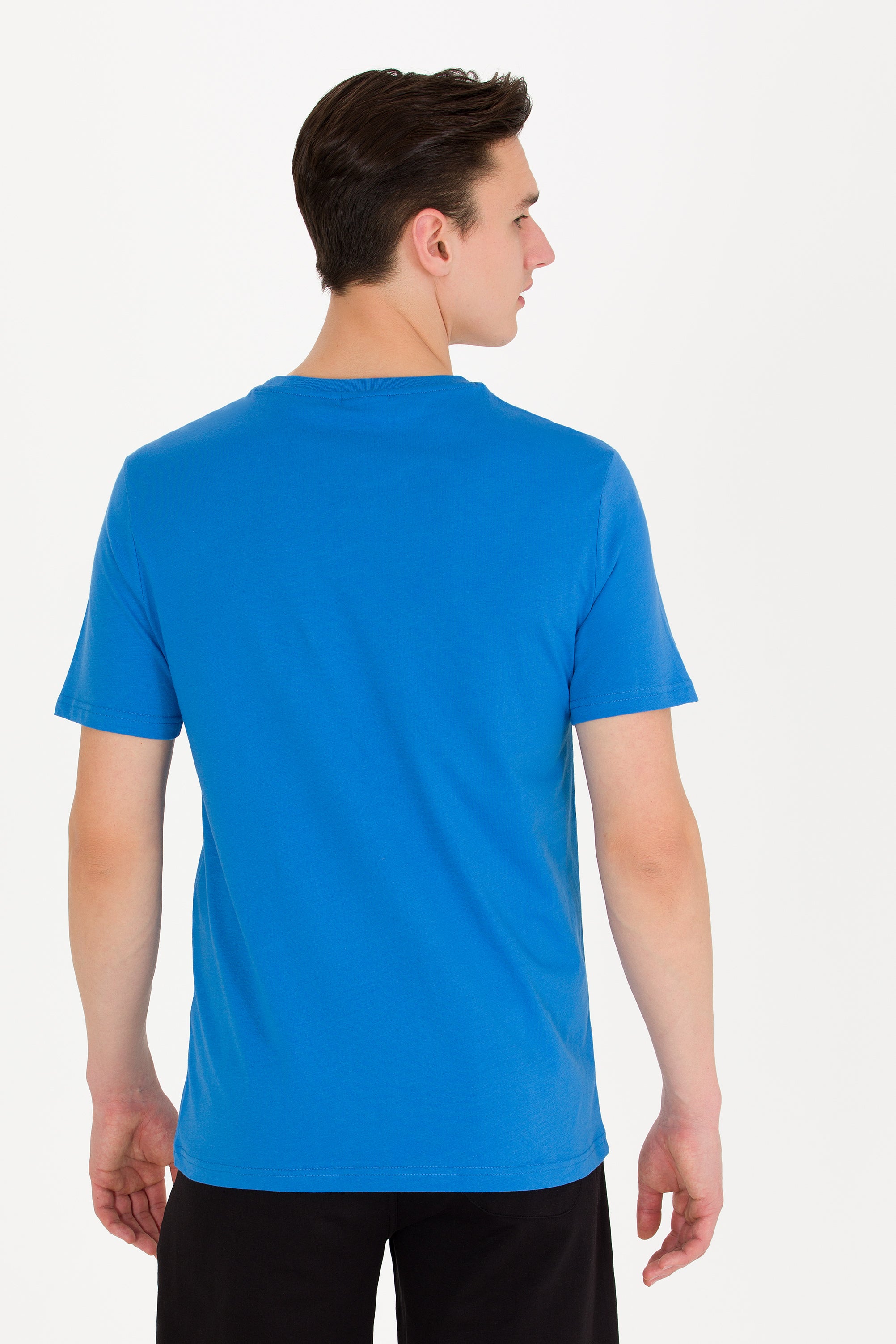 Tricou cu decolteu la baza gâtului cu imprimeu text