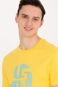 Tricou cu decolteu la baza gâtului cu imprimeu text