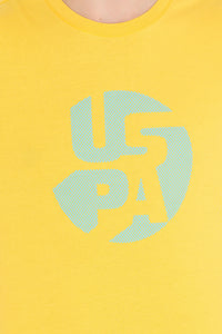 Tricou cu decolteu la baza gâtului cu imprimeu text