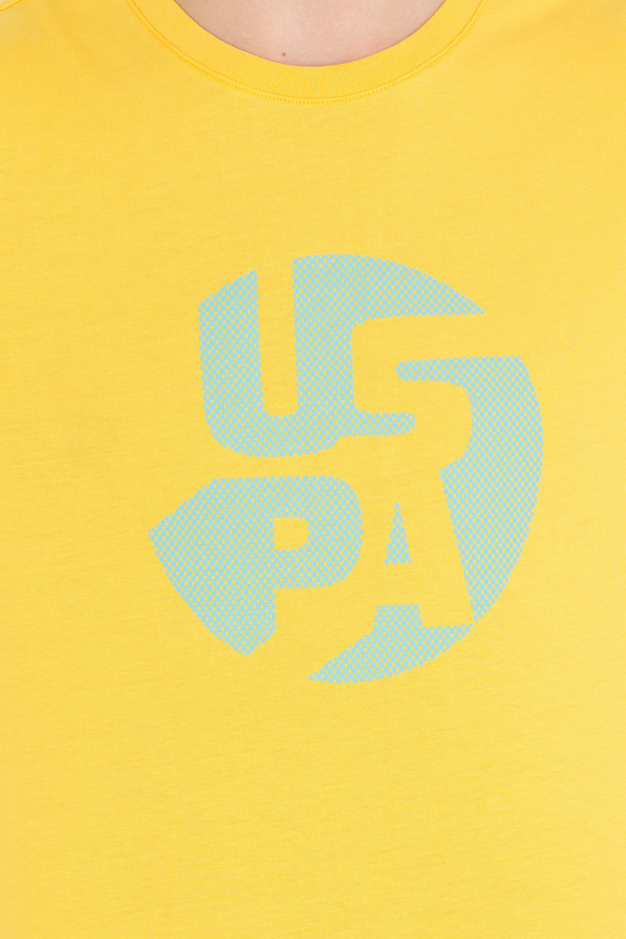 Tricou cu decolteu la baza gâtului cu imprimeu text