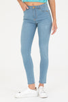 Blugi skinny cu talie medie cu aspect decolorat