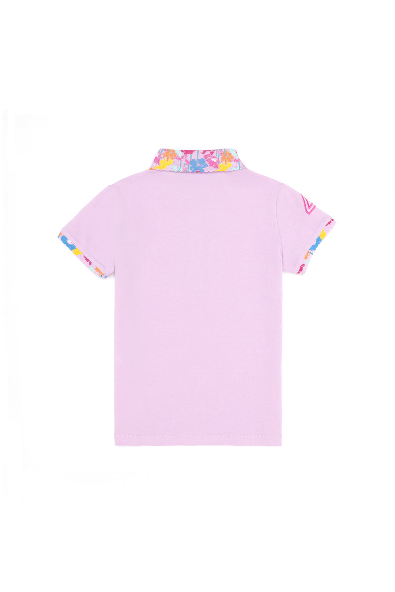 Tricou Polo cu model floral